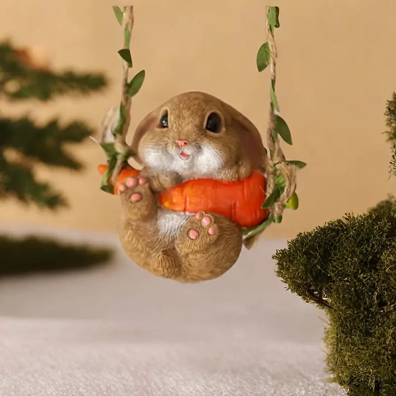 NNETM Resin Easter Bunny Carrot Figurine for Home Decor NNETM