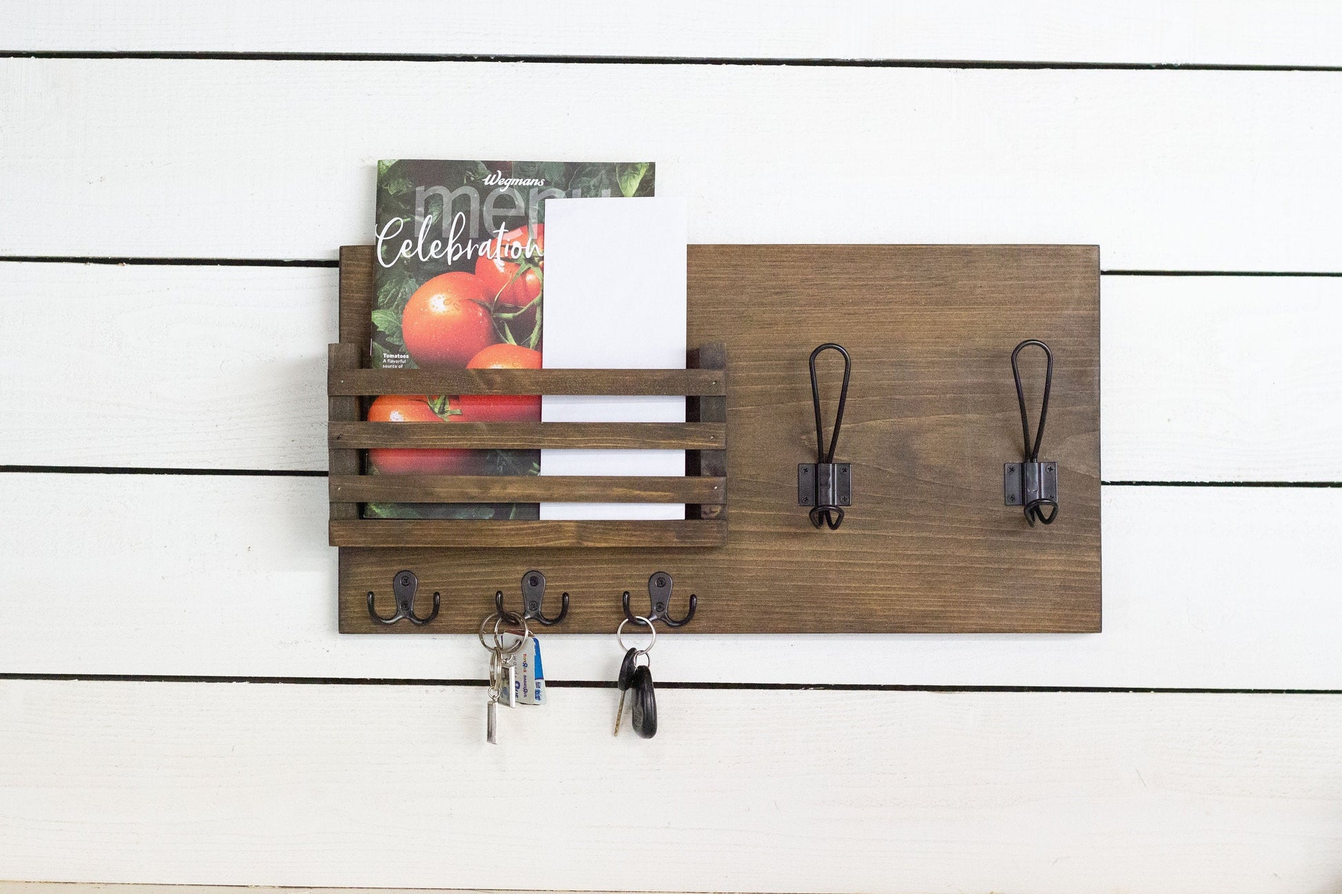 Mail Holder with Key Hooks and Farmhouse Style Coat Hooks The McGarvey Workshop
