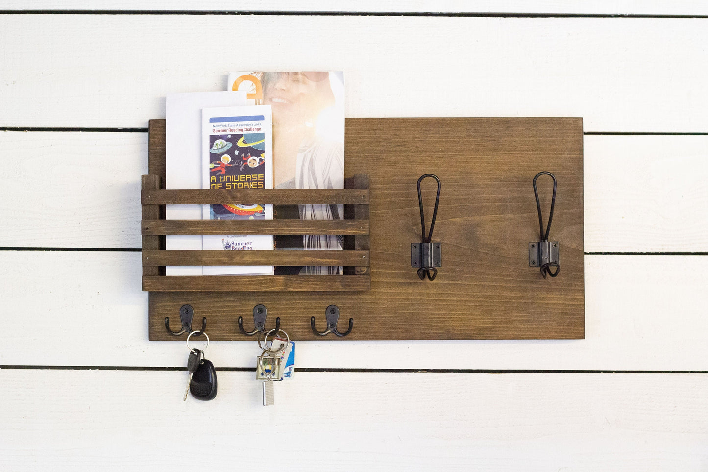 Mail Holder with Key Hooks and Farmhouse Style Coat Hooks The McGarvey Workshop