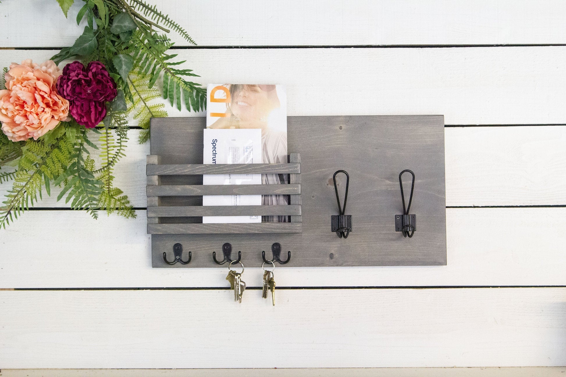 Mail Holder with Key Hooks and Farmhouse Style Coat Hooks The McGarvey Workshop