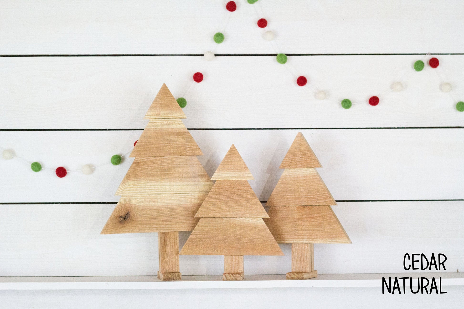 Set of 3 Rustic Christmas Trees-3