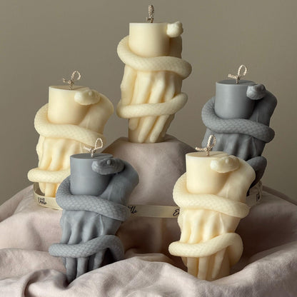 Snake Pillar Candle: Serpent Design Candle, Mystical Decor, Gothic Home Accent Estelle Studio