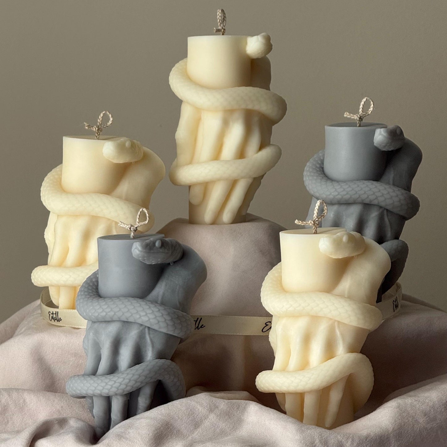 Snake Pillar Candle: Serpent Design Candle, Mystical Decor, Gothic Home Accent Estelle Studio