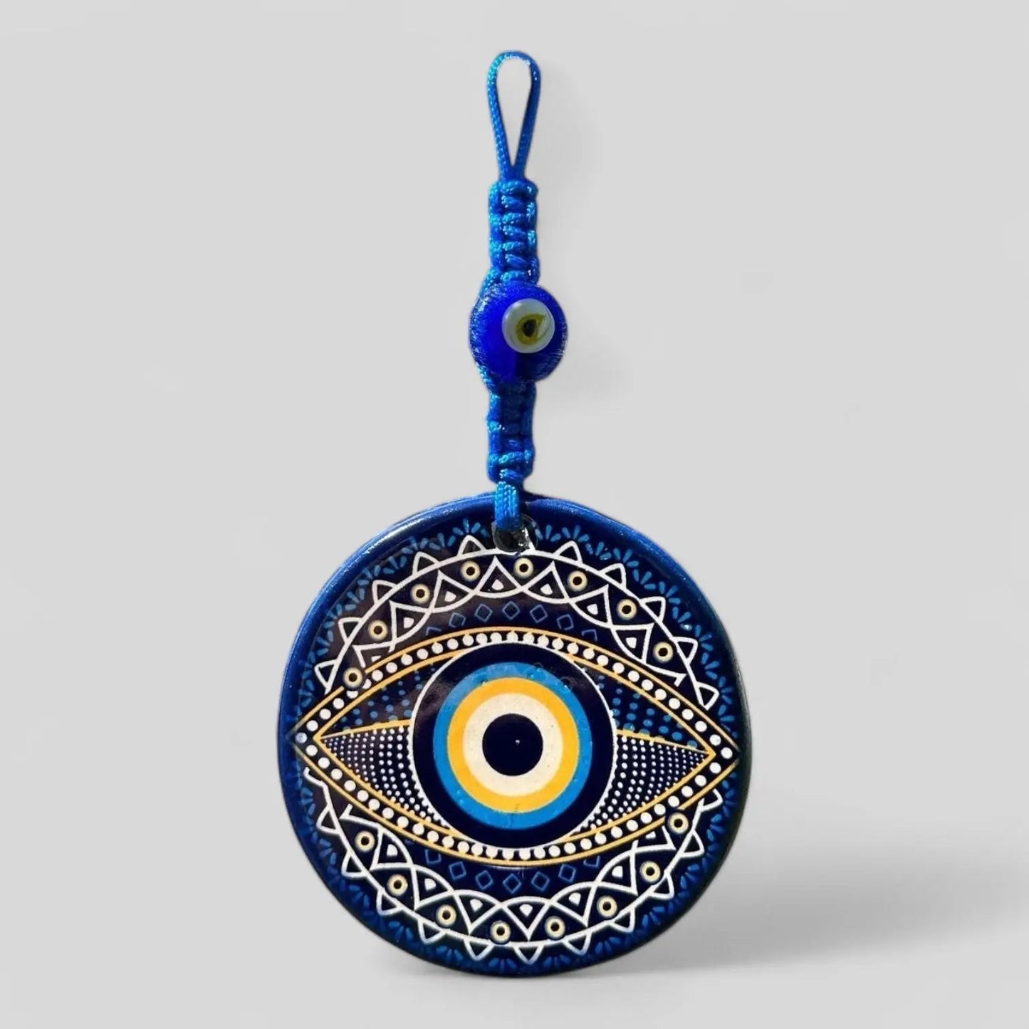 Wall Hanging Ceramic Evil Eye Nazar Boncuk Mal De Ojo, Modern Boho Style Home Decor -- Burst Mandala-0