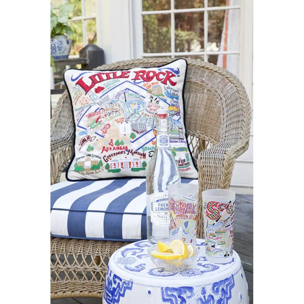 Little Rock Hand-Embroidered Pillow CatStudio