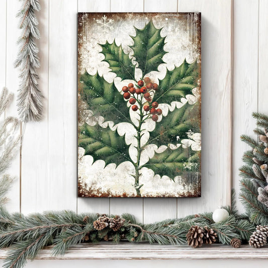 Christmas Holly Wall Art Tailored Canvases