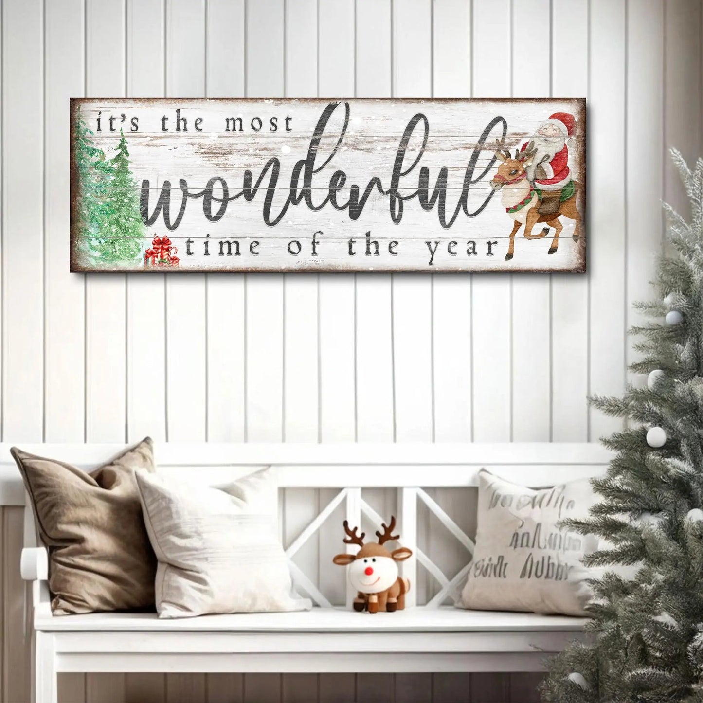 It's The Most Wonderful Time Of The Year Christmas Sign II Tailored Canvases