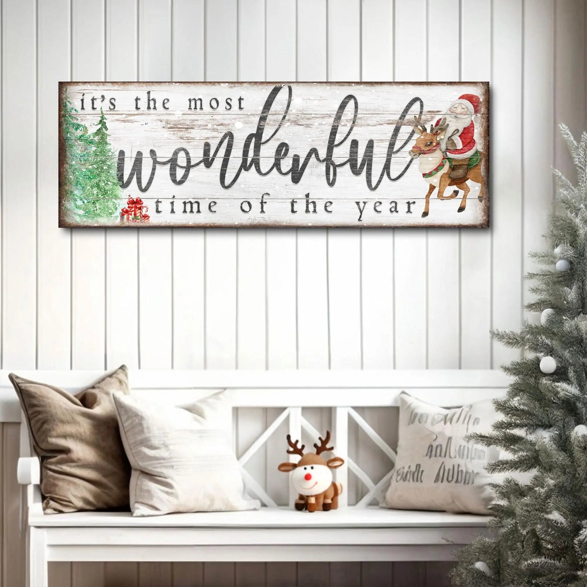 It's The Most Wonderful Time Of The Year Christmas Sign II Tailored Canvases