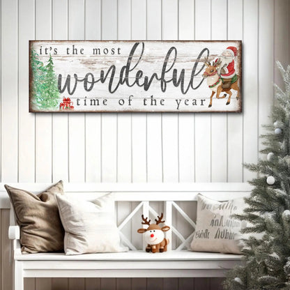 It's The Most Wonderful Time Of The Year Christmas Sign II Tailored Canvases