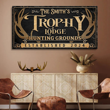 Personalized Family Antler Sign III Tailored Canvases