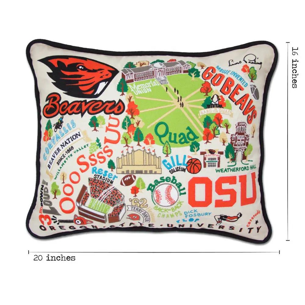 Oregon State University Collegiate Embroidered Pillow by CatStudio CatStudio