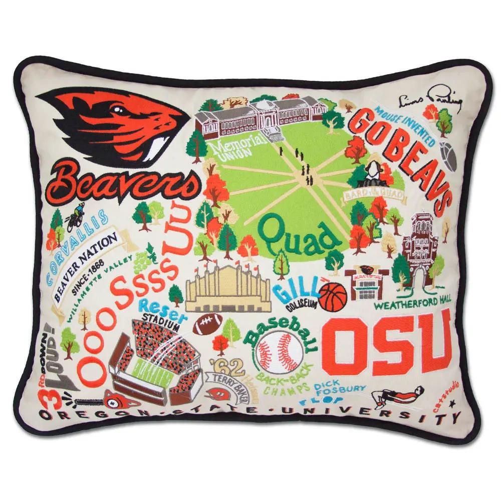 Oregon State University Collegiate Embroidered Pillow by CatStudio CatStudio