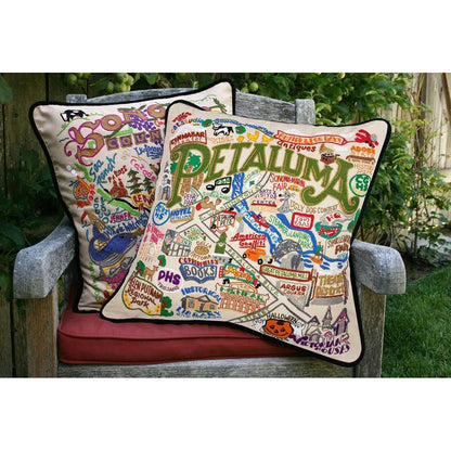 Petaluma Hand-Embroidered Pillow CatStudio