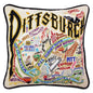Pittsburgh Hand-Embroidered Pillow CatStudio