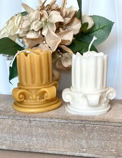 Romano Pillar Sculpture Candle - Elegant Soy Wax Home Decor-1
