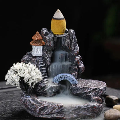 Backflow Incense Holder Waterfall Burner Home Decor OBA