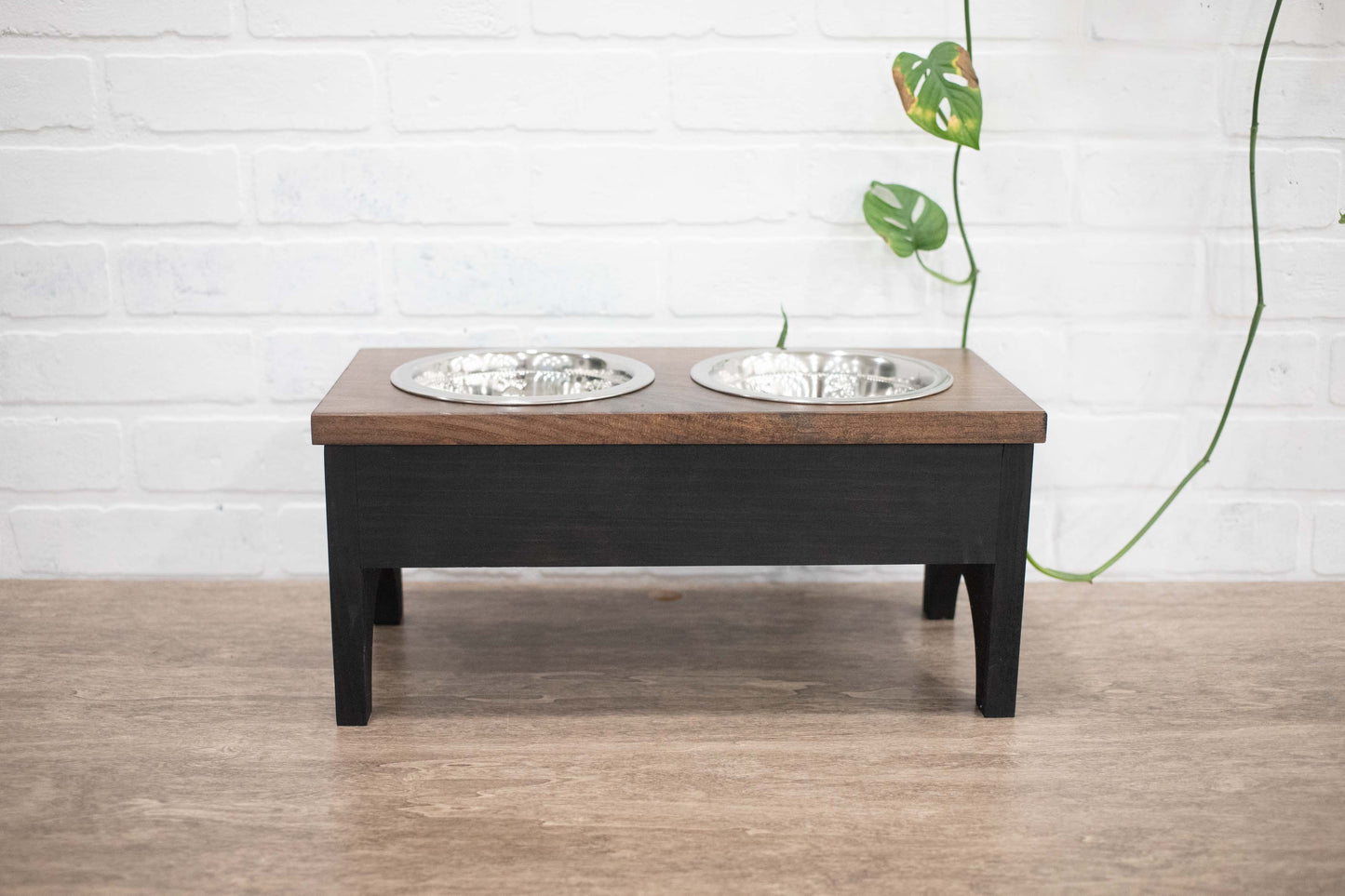 Raised Dog Bowl Stand with 2 Stainless Steel Bowls, Elevated Pet Feeder The McGarvey Workshop