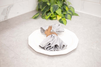 Easter Bunny Napkin Rings, Wood Easter Table Decor, Upright Wood Rabbit Napkin Ring The McGarvey Workshop