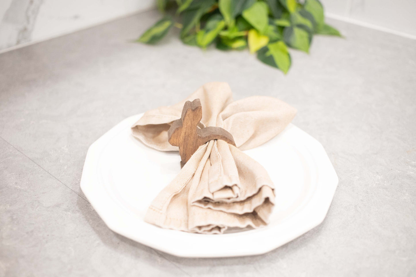 Easter Bunny Napkin Rings, Wood Easter Table Decor, Upright Wood Rabbit Napkin Ring The McGarvey Workshop