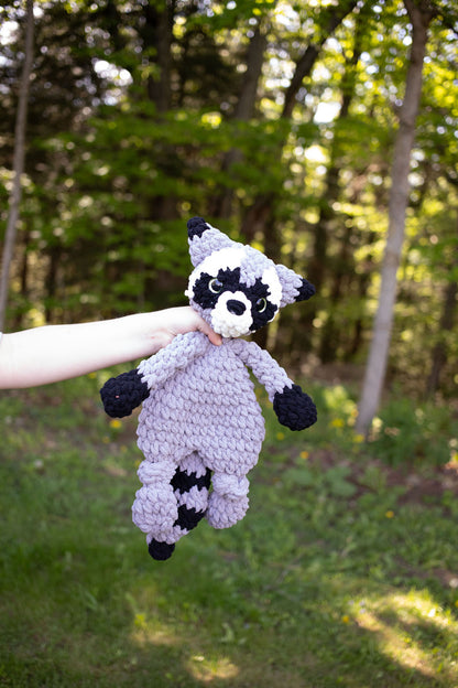 Raccoon Lovey, Raccoon Stuffed Animal, Crochet Raccoon Snuggler The McGarvey Workshop