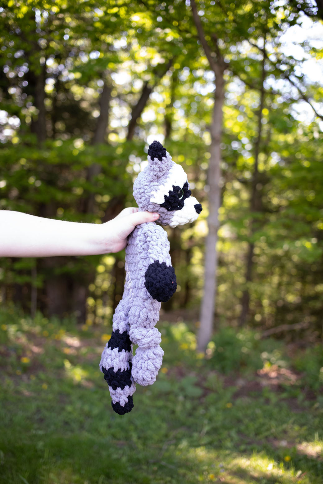 Raccoon Lovey, Raccoon Stuffed Animal, Crochet Raccoon Snuggler The McGarvey Workshop