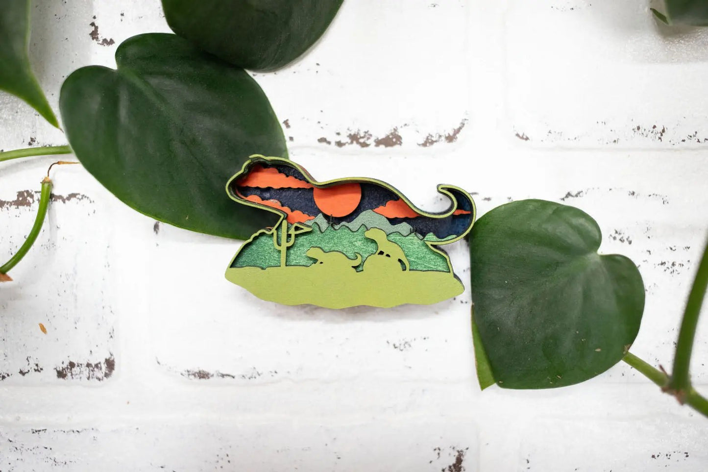 Laser Cut Lizard,  Animal 3D Diorama, Handmade Dessert Scene, Wall Art,  Lizard Animal Decor-1