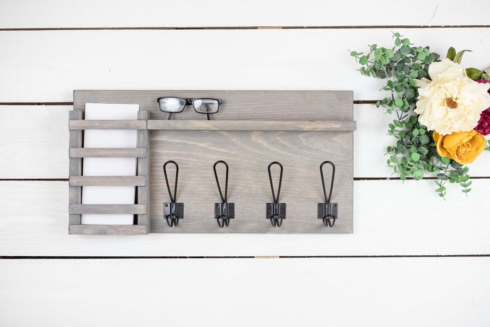 Entryway Mailbox, Easy Install Home Entry Organizer, Wall Mounted Coat Hook Rack The McGarvey Workshop