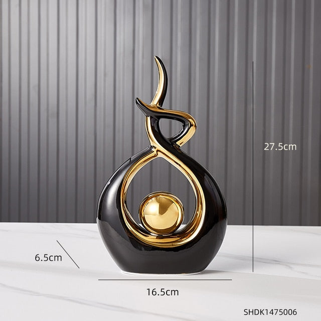 Abstract Sculpture Ceramic Statue Home Décor Figurines Ai BlakHom