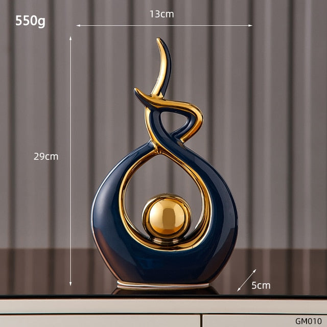 Abstract Sculpture Ceramic Statue Home Décor Figurines Ai BlakHom