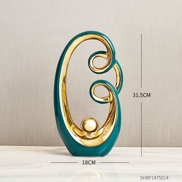 Abstract Sculpture Ceramic Statue Home Décor Figurines Ai BlakHom