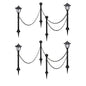 vidaXL 2/4x Chain Fence with Solar Lights Two LED Lamps Two Poles Outdoor Patio - Vivid Treasure Zone