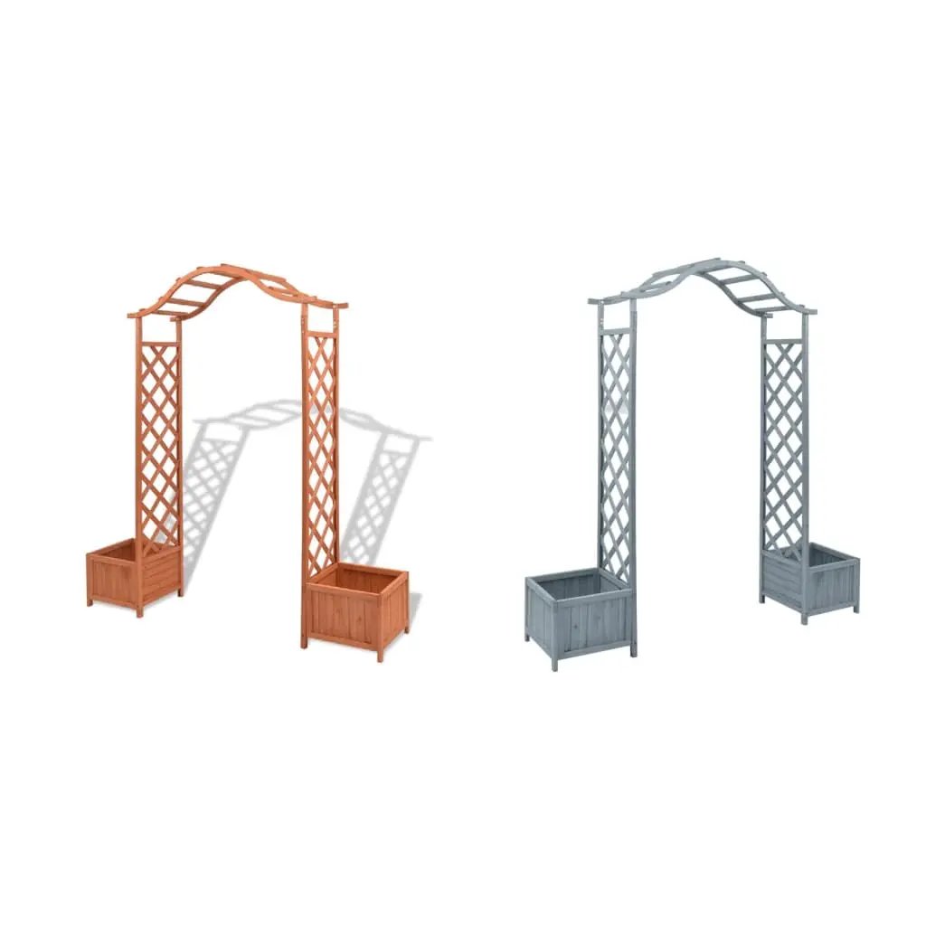 vidaXL Pergola Garden Arch Pergola Trellis with Planters for Outdoor Patio - Vivid Treasure Zone