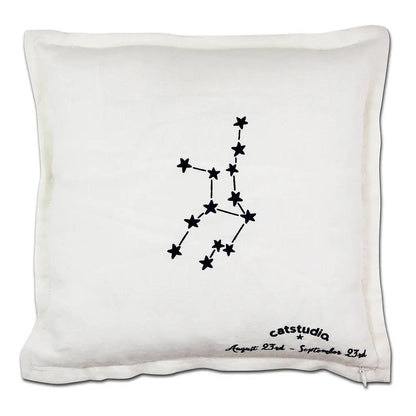Virgo Astrology Hand-Embroidered Pillow by Cat Studio CatStudio