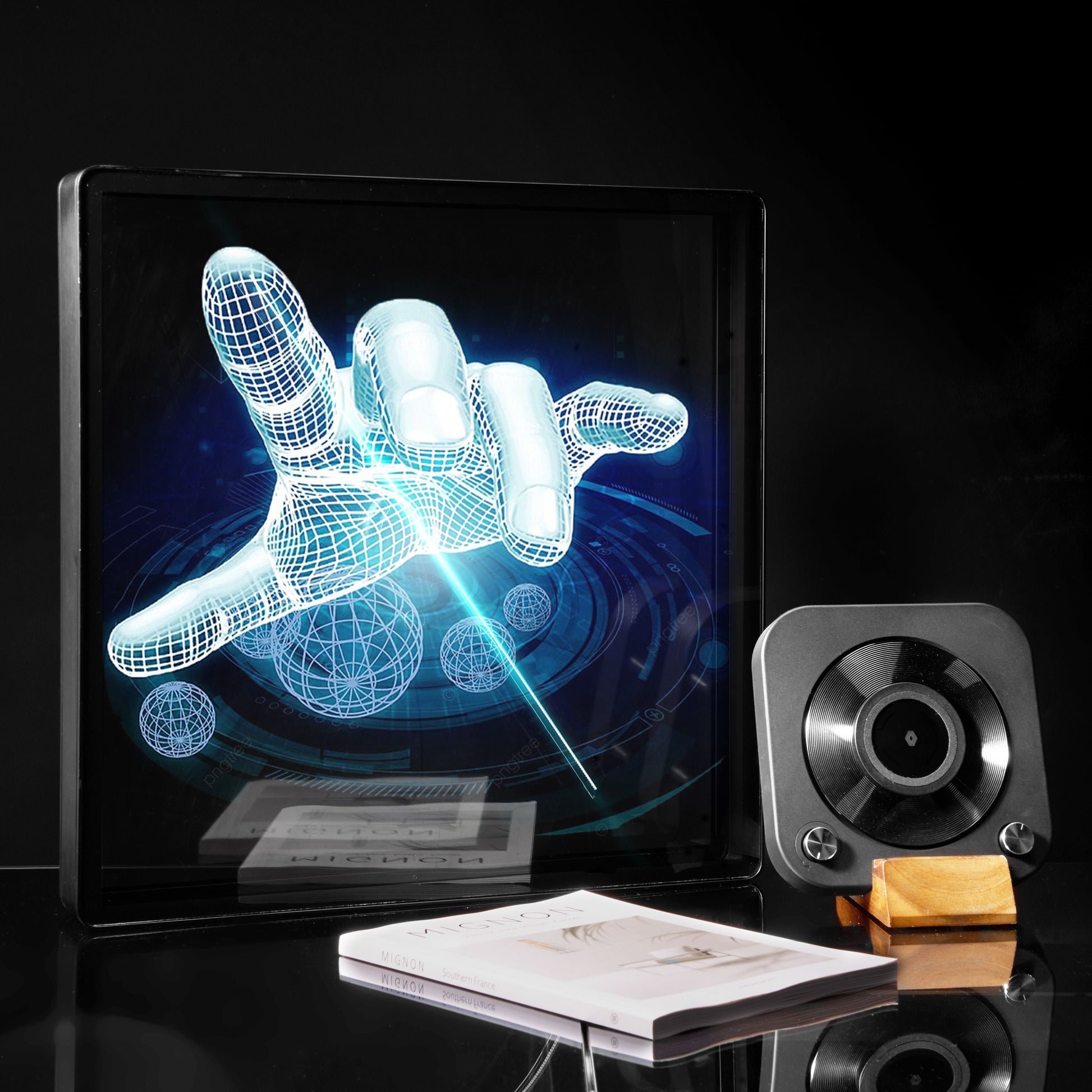 3D Hologram LED Fan With Frame Supports APP & Bluetooth Connectivity Lampdepot